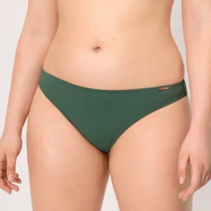 Slip bikini in micropiqué verde bottiglia