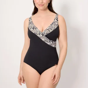 Costume da bagno modellante in micropiqué nero, coppa C