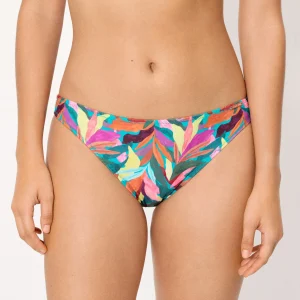 Slip bikini con stampa a foglie