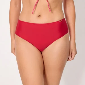 Slip bikini snellente a vita alta rosso
