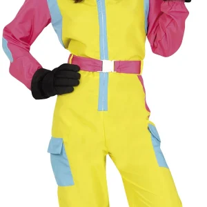 Costume da Sciatrice Anni 80 Giallo per Donna