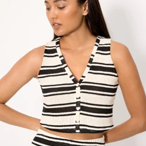Canotta in maglia a righe