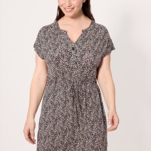 Abito stampato a maniche corte