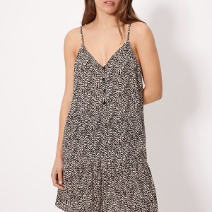 Abito corto con spalline regolabili e stampa