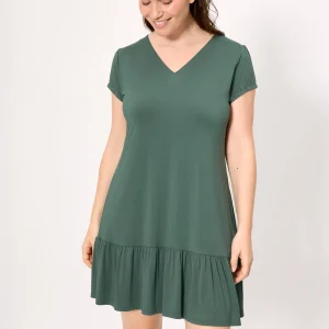 Abito a maniche corte verde bottiglia