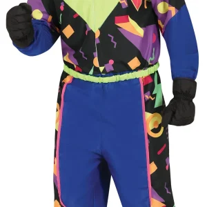 Costume da Sciatore Anni 80 Blu per Uomo