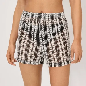 Pantaloncini traforati a righe