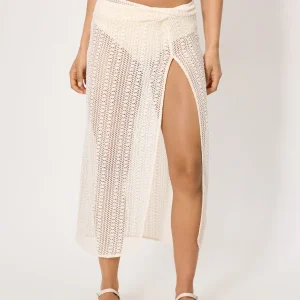 Gonna pareo traforata color avorio