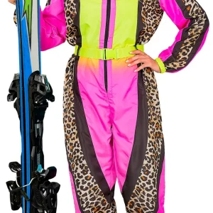 Costume da Sciatrice Leopardo e Rosa Neon per Donna