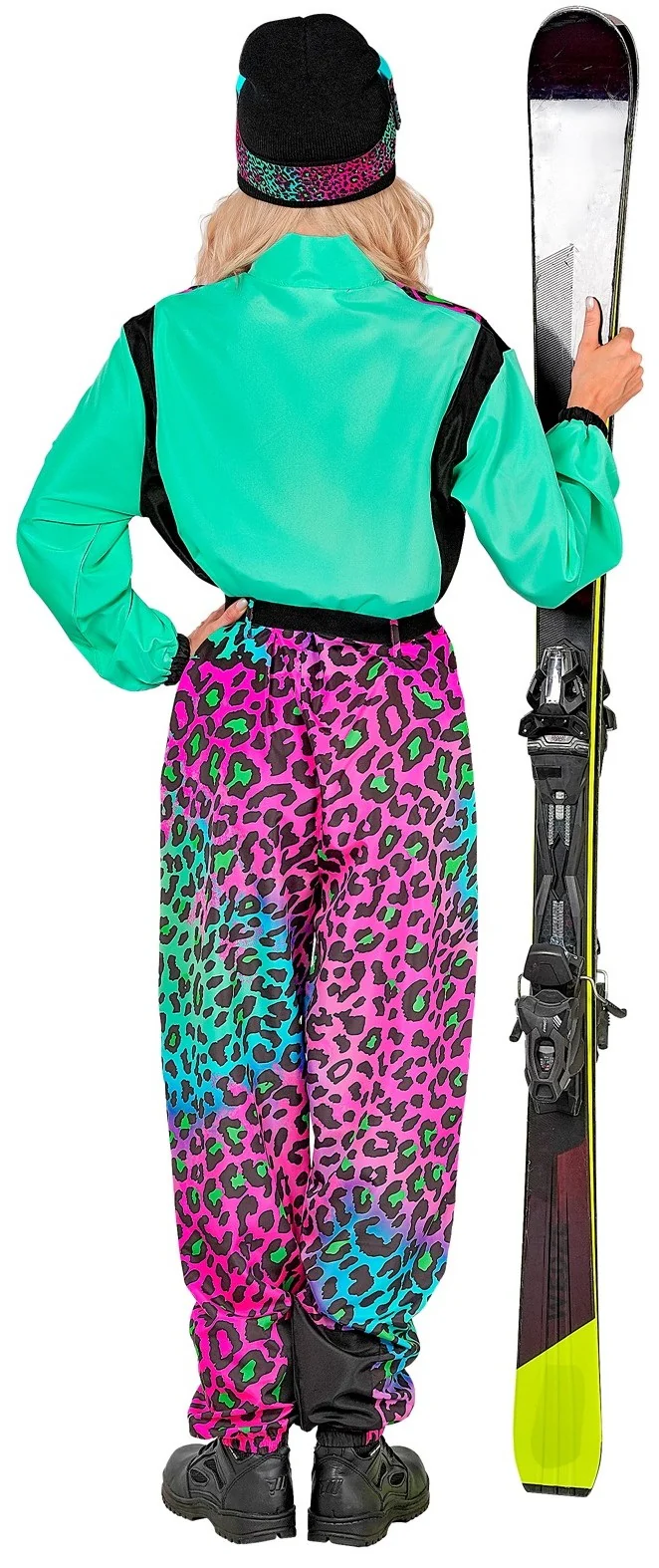 Costume da Sciatore Leopardo Multicolore Neon per Adulto - immagine 6