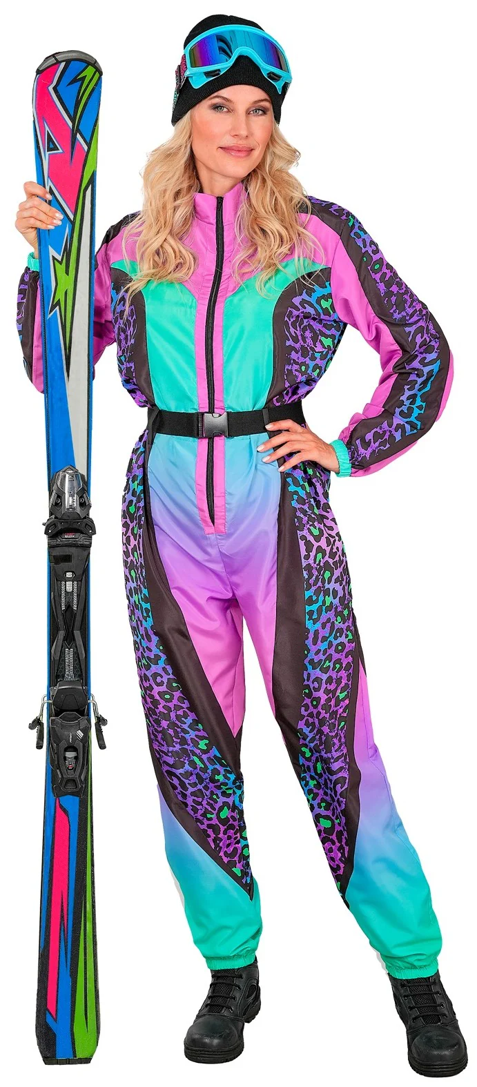 Costume da Sciatrice Leopardo Multicolore per Donna