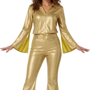 Costume Disco Dorato Brillante per Donna