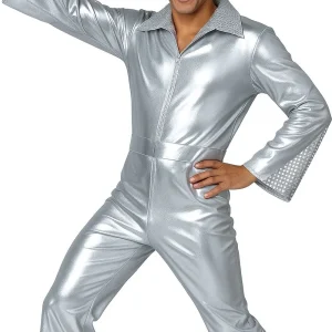 Costume Disco Argento Brillante per Uomo