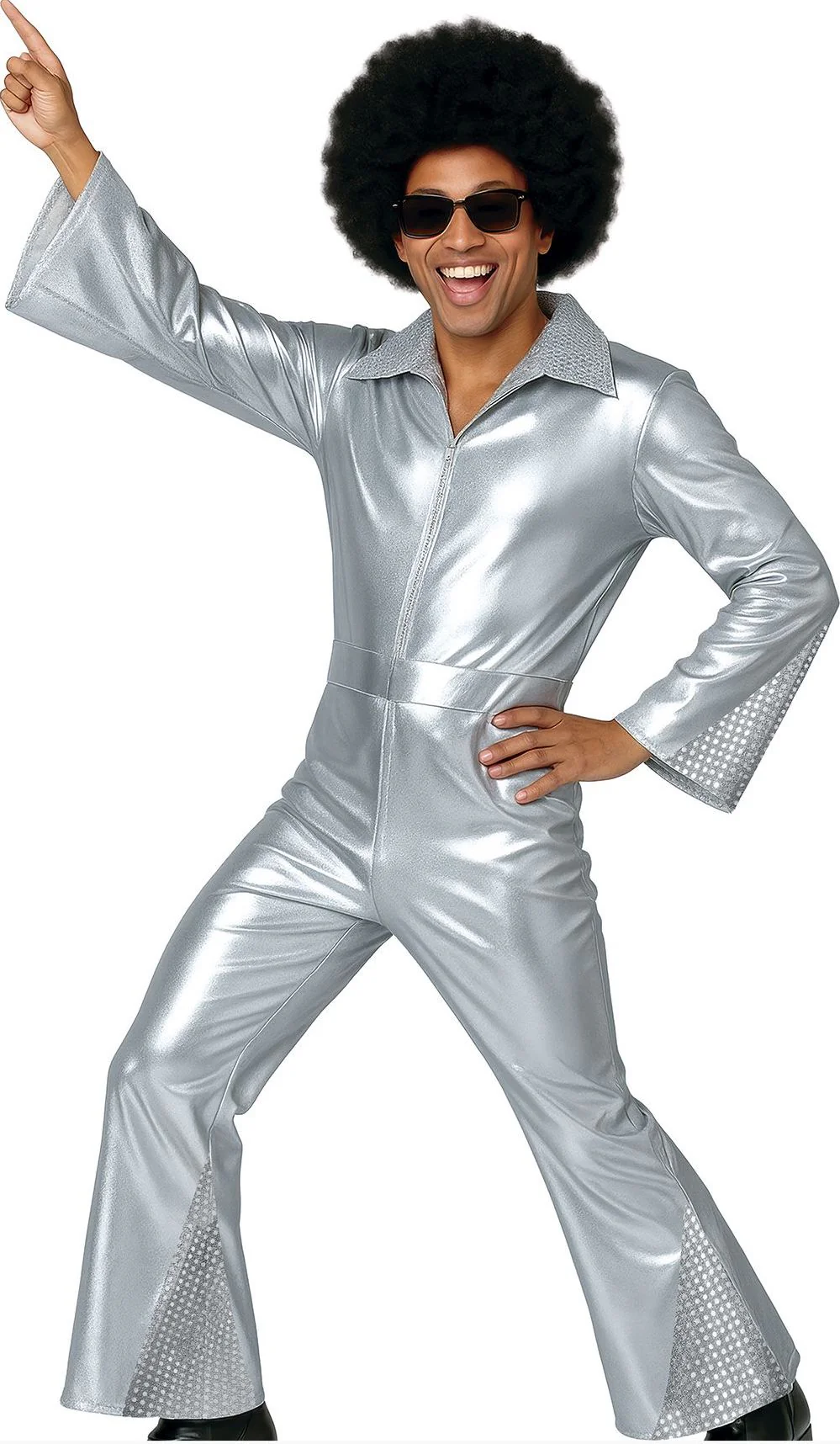 Costume Disco Argento Brillante per Uomo