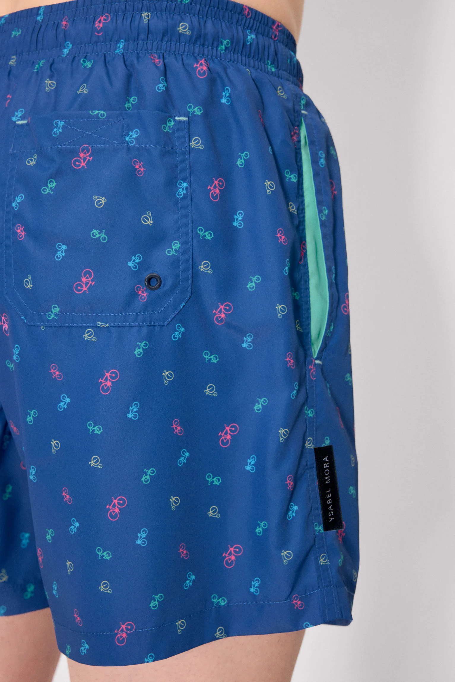 Costume da bagno intero con stampa di bicicletta blu - immagine 6