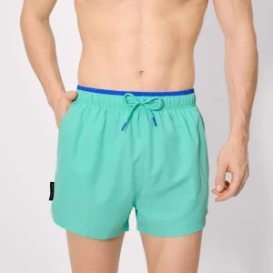 Costume da bagno corto con dettaglio in vita blu