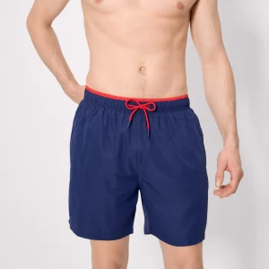 Costume da bagno lungo con dettaglio in vita blu navy