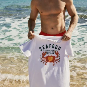 T-shirt a maniche corte con stampa frutti di mare