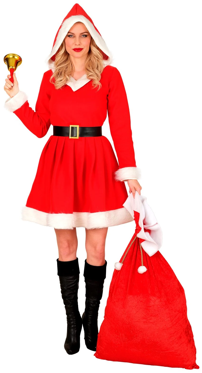 Costume da Mamma Natale con Vestito con Cappuccio per Donna - immagine 4