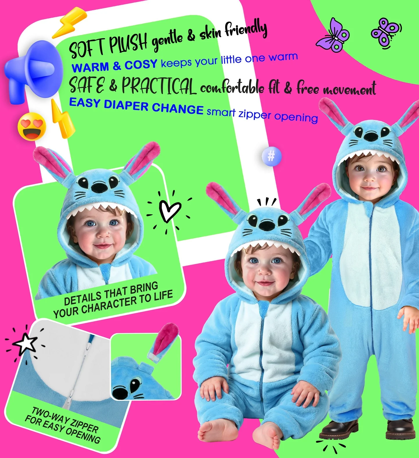 Costume di Stitch di Peluche per Bambino - immagine 4