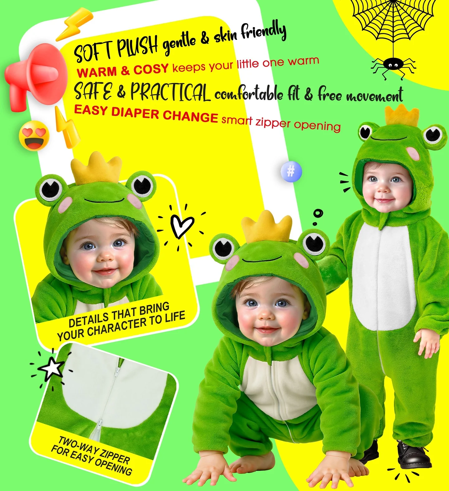 Costume da Principe Ranocchio di Peluche per Bebè - immagine 5