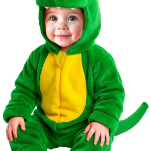 Costume di Dinosauro Verde di Peluche per Bebé