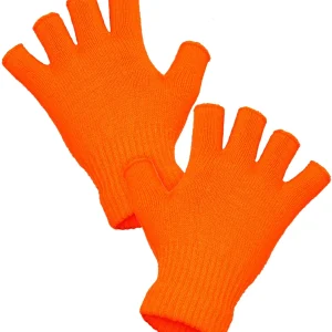 Guanti senza Dita Caldi Arancione Neon