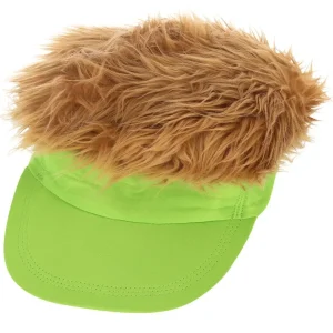 Visiera Verde Neon Stile Anni 80 con Capelli Biondi