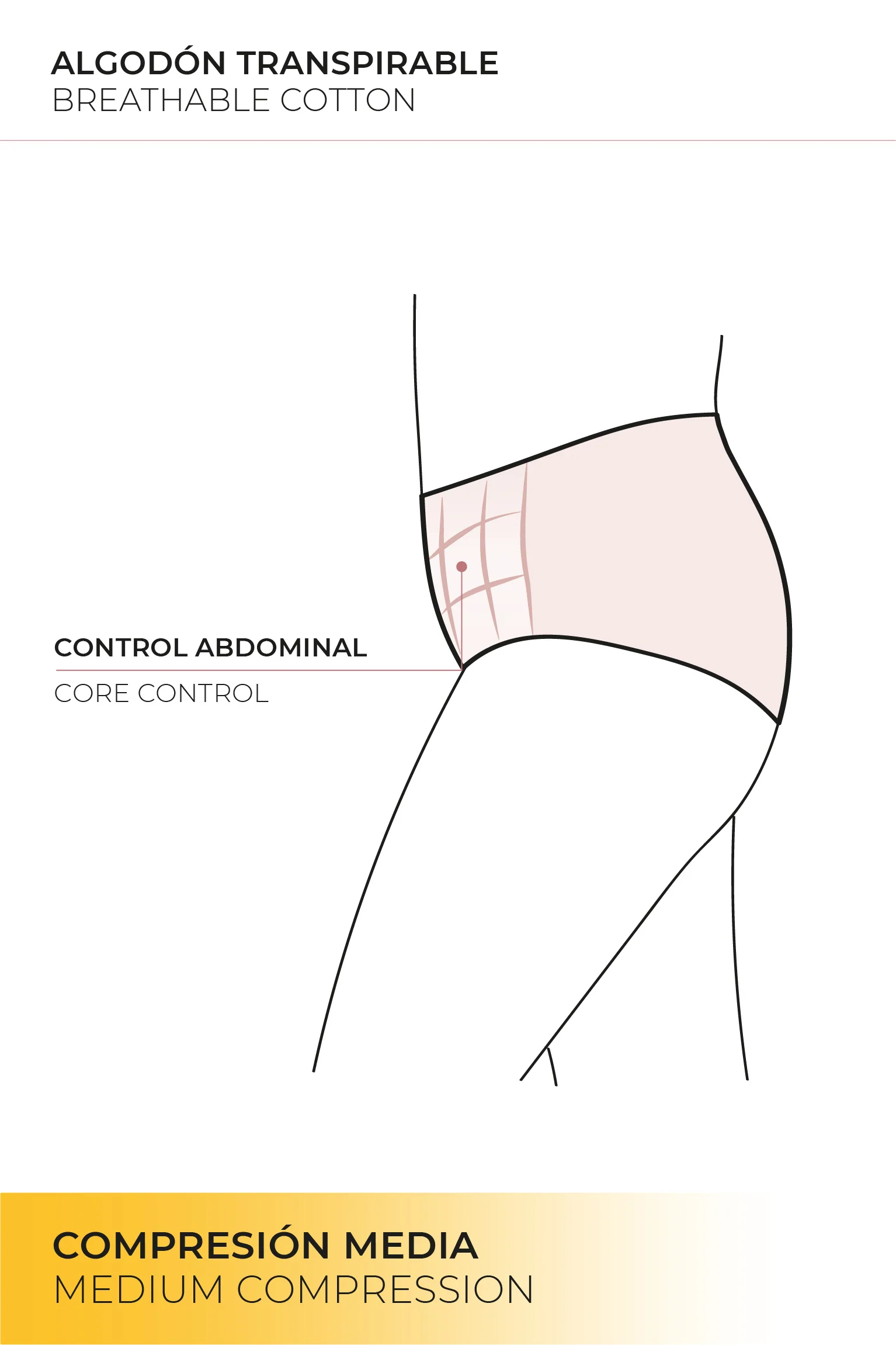Mutandina riducente in cotone a media compressione color carne - immagine 5