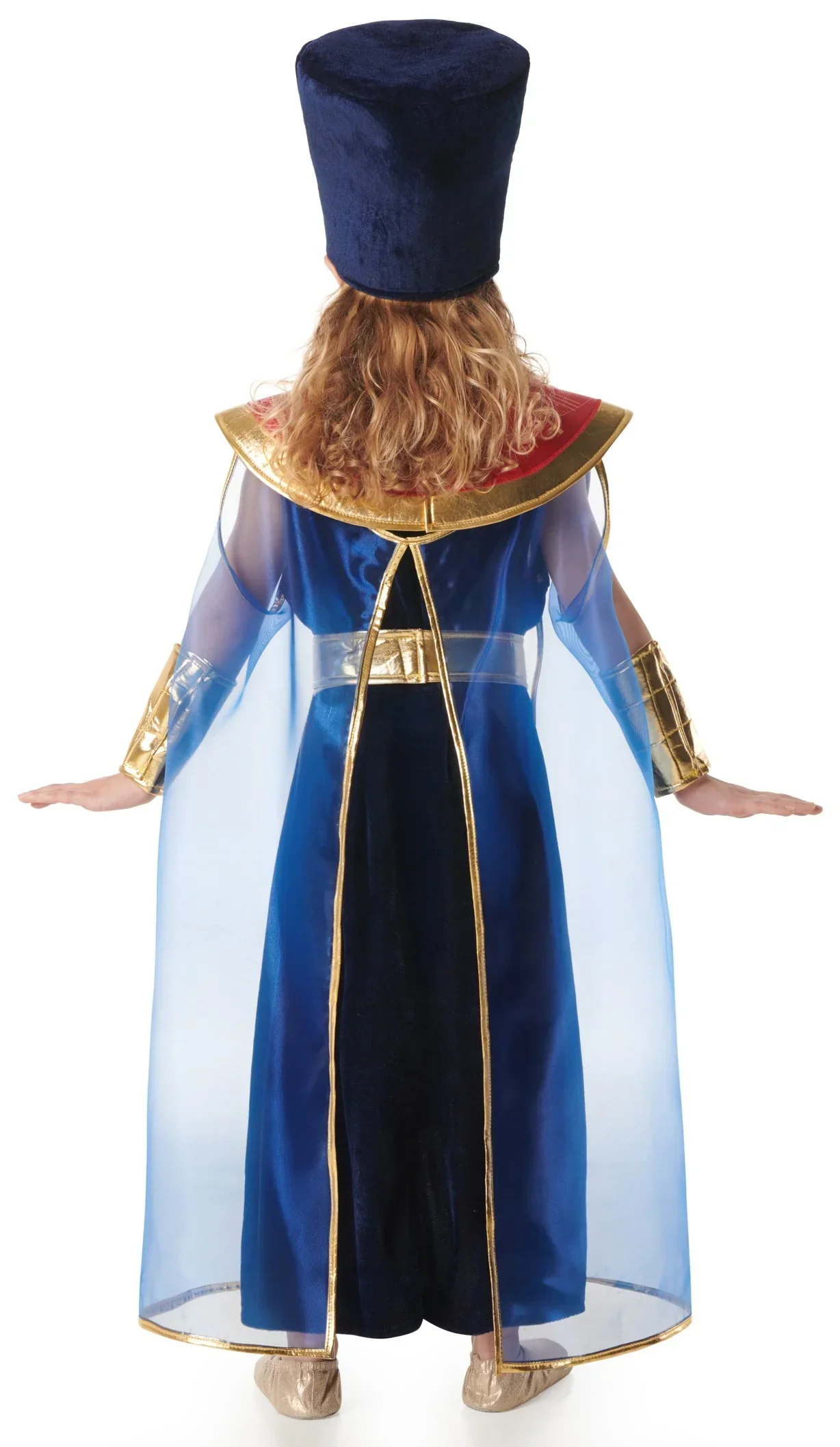 Costume di Faraona Egiziana Elegante Blu per Bambina - immagine 3