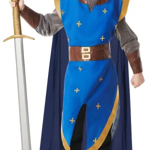 Costume da Cavaliere Medievale Blu con Mantello per Bambino