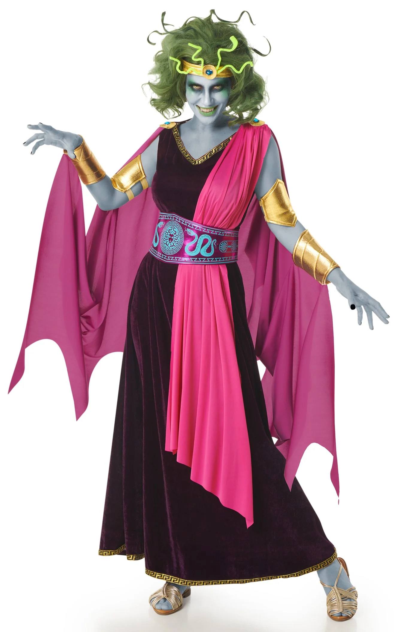 Costume da Principessa Greca Medusa con Mantello per Donna - immagine 3
