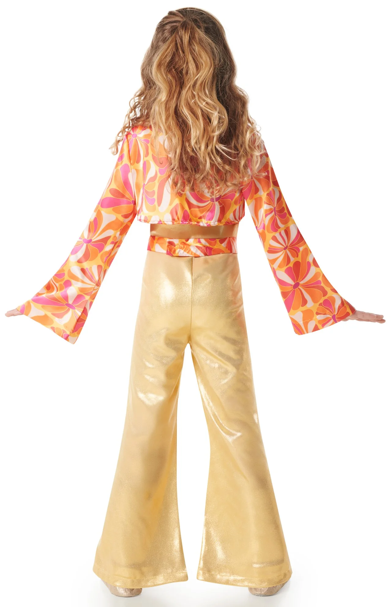 Costume Disco Anni 70 Dorato per Bambina - immagine 3