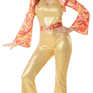 Costume Disco Anni 70 Dorato per Donna