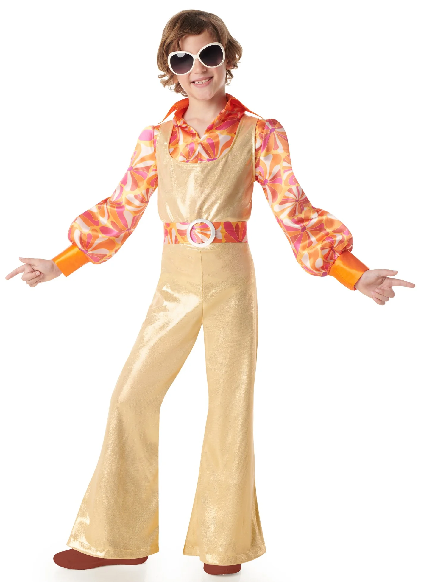 Costume Disco Anni 70 Dorato per Bambino - immagine 2