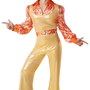 Costume Disco Anni 70 Dorato per Uomo