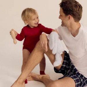 Body basic per bebè rosso a collo alto