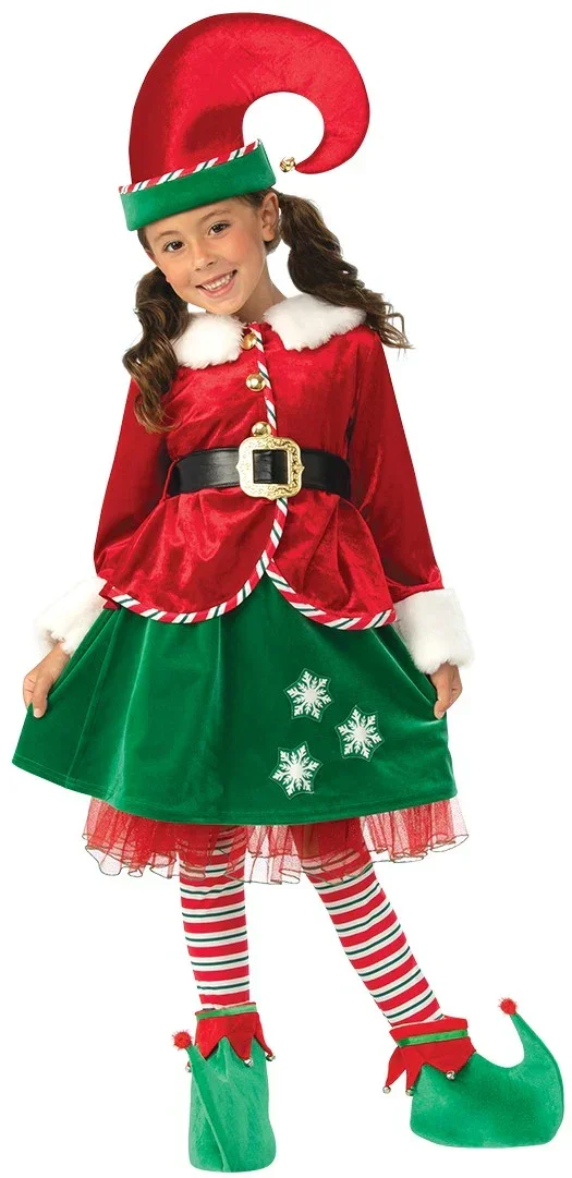 Costume da Elfa Natalizia Elegante per Bambina - immagine 2