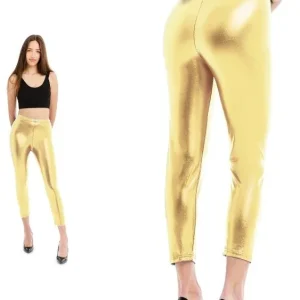 Leggings Dorati Metallizzati per Donna
