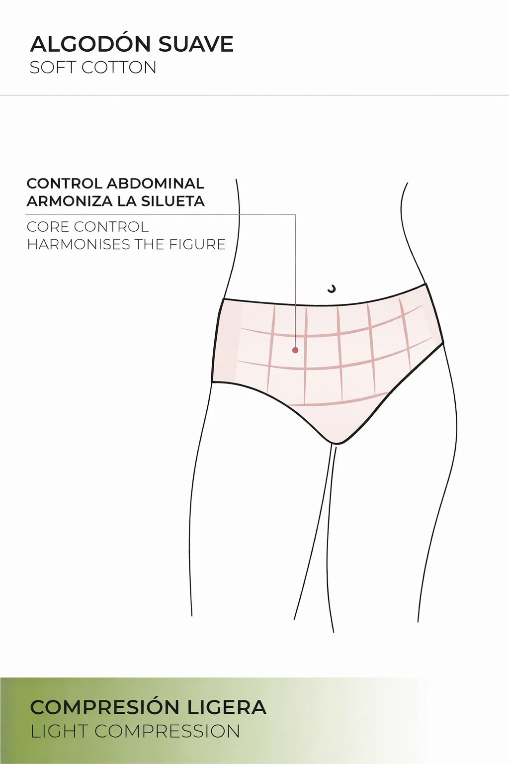 Slip modellante in cotone color carne con tulle, leggera compressione - immagine 6