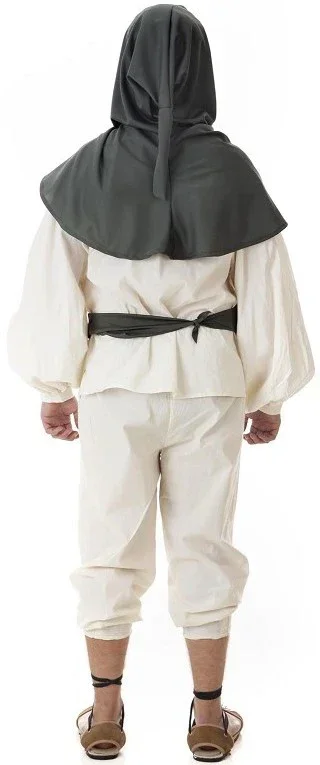 Costume da Panettiere Medievale con Cappuccio per Uomo - immagine 3