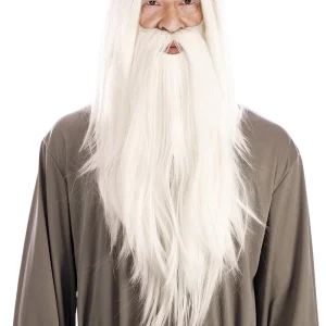 Parrucca da Mago Bianca con Barba Lunga