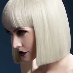 Parrucca Bionda Platino Taglio Bob con Frangia Premium