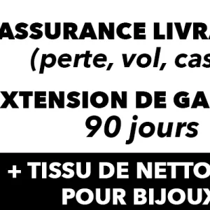 Assurance Livraison + Extension de Garantie 90 jours + Tissu de nettoyage Bijoux