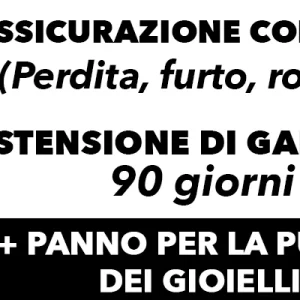 Assicurazione Spedizione + Estensione Garanzia 90 Giorni + Panno per Pulizia Gioielli