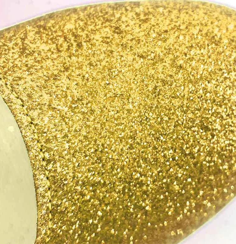 Scarpe con tacco dorate con glitter per bambina - immagine 6