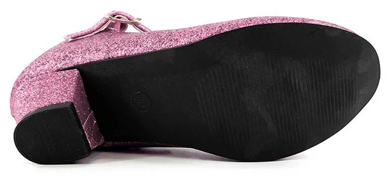 Scarpe con tacco rosa con glitter per bambina - immagine 5