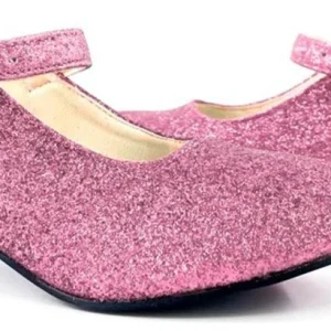 Scarpe con tacco rosa con glitter per bambina