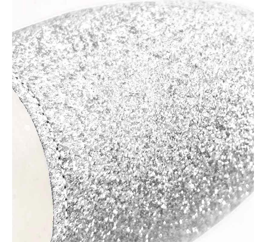 Scarpe con tacco argento con glitter per bambina - immagine 7