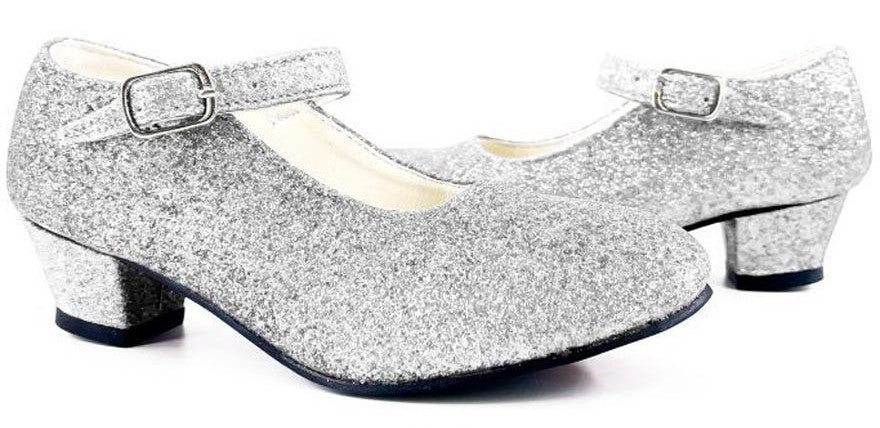 Scarpe con tacco argento con glitter per bambina - immagine 2